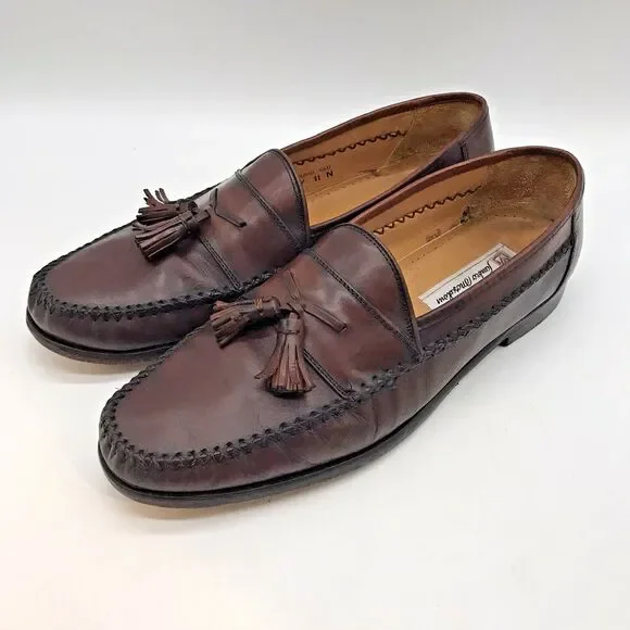 Sandro Moscoloni Leather Tassel Loafers Men's 11N Brown Olivio Gld Slip On Shoe - Picture 3 of 12
